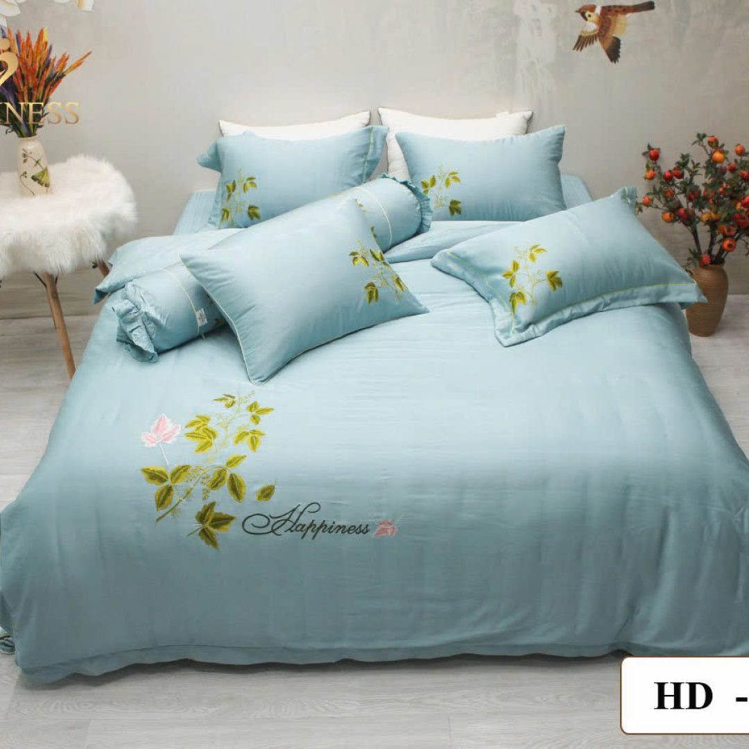 SÉT CHĂN GA GỐI LỤA HD HAPPINESS