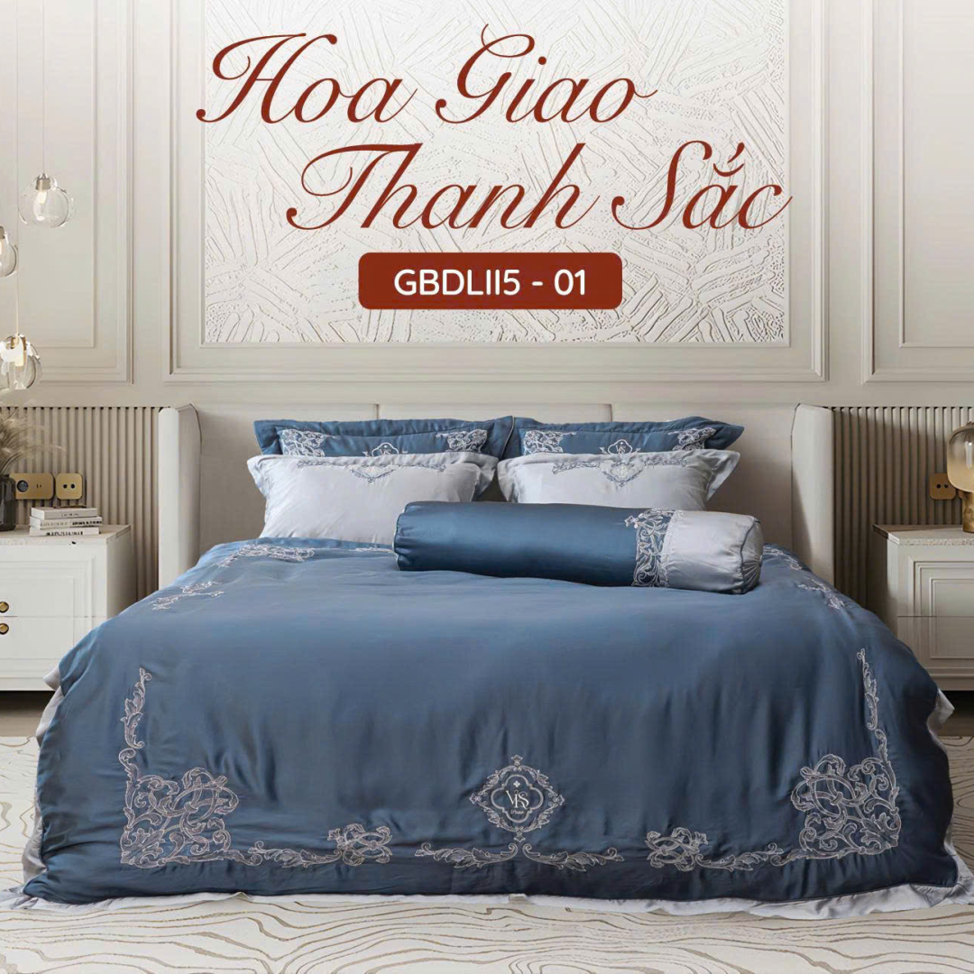 BỘ CHĂN GA GỐI LỤA DLUXE 7 MÓN